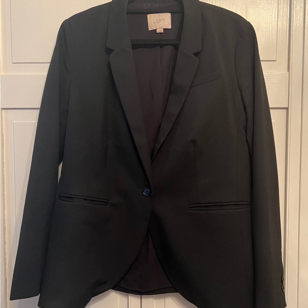 Ann Taylor LOFT Black Blazer, one button